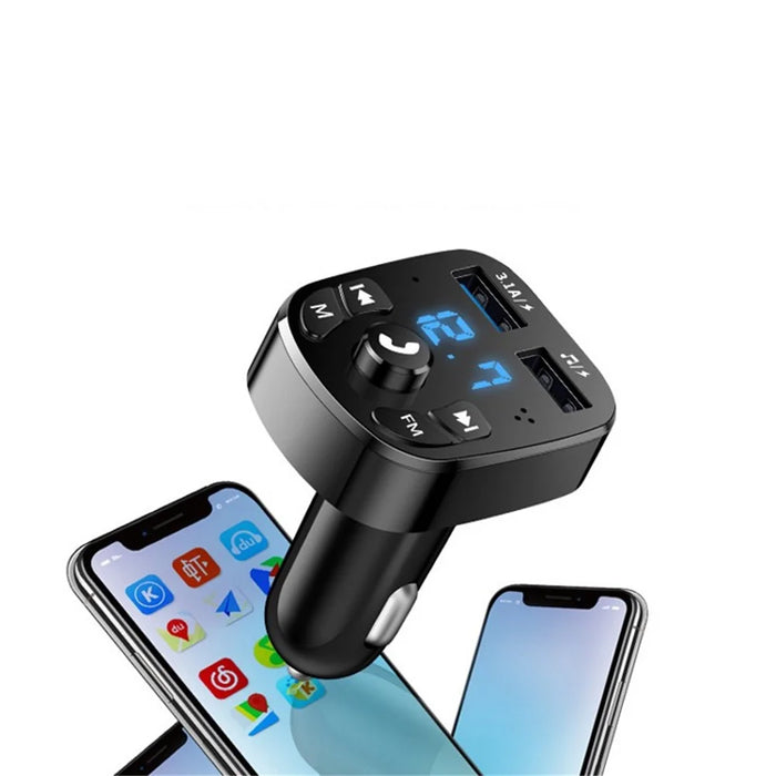 Car Bluetooth-compatible 5.0 FM Transmitter Receiver Bluetooth-compatible Audio Player Car Kit with Dual USB Ports for U Disk/Phone Charger - 6
