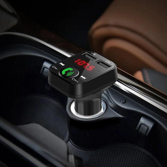 B2 Car Bluetooth-compatible 5.0 FM Transmitter Wireless Handsfree Mic Audio Receiver Auto MP3 Player 2.1A Dual USB Fast Charger Car Accessories - 2