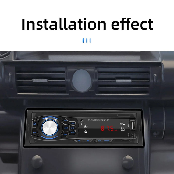 SWM 1428 RCA Audio Subwoofer 1 Din Car Stereo FM Radio Bluetooth MP3 Player with Remote Control - 2