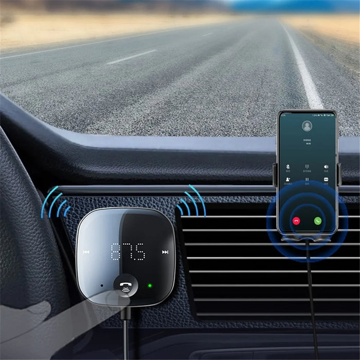 LOHEE S-25 Digital Display Car Bluetooth-compatible 5.0 Receiver MP3 Music Player FM Transmitter with USB Spring Cable - 4