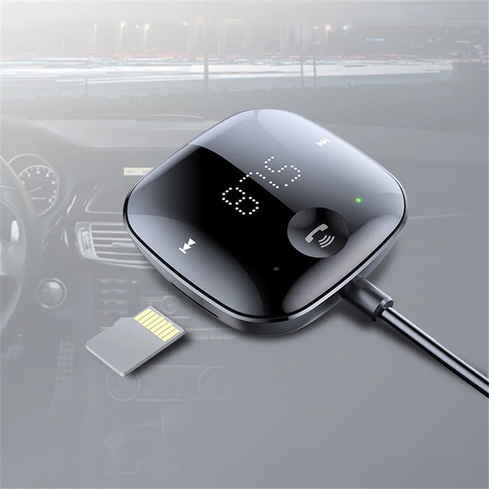 LOHEE S-25 Digital Display Car Bluetooth-compatible 5.0 Receiver MP3 Music Player FM Transmitter with USB Spring Cable - 6