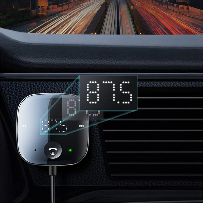 LOHEE S-25 Digital Display Car Bluetooth-compatible 5.0 Receiver MP3 Music Player FM Transmitter with USB Spring Cable - 7