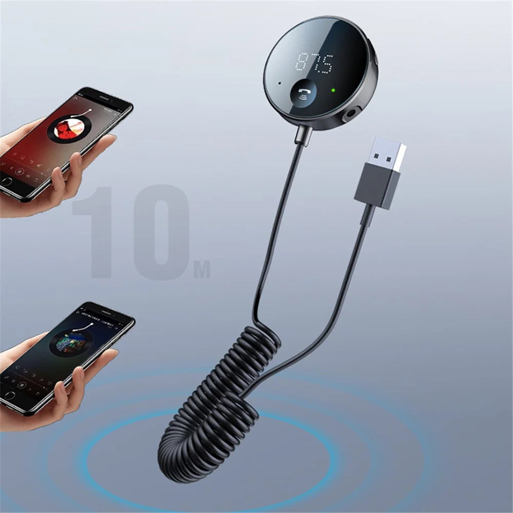 LOHEE S-23 Bluetooth-compatible Wireless Aux Adapter Bluetooth-compatible Car Audio Receiver Kit FM Transmitter - 5