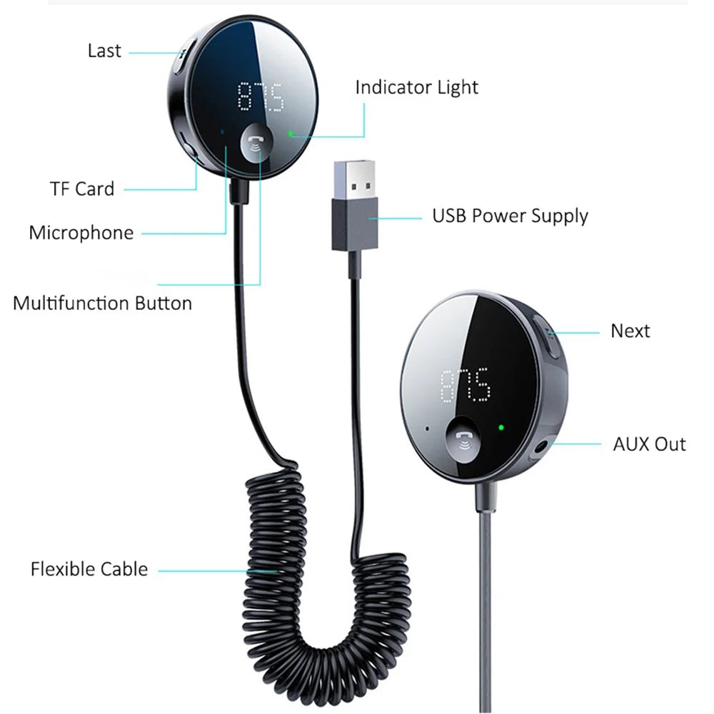 LOHEE S-23 Bluetooth-compatible Wireless Aux Adapter Bluetooth-compatible Car Audio Receiver Kit FM Transmitter - 7