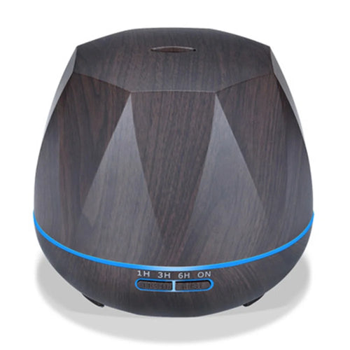 Wood Grain Aroma Diffuser Portable Fog Maker 550ml Silent Air Humidifier with LED Light Mist Sprayer Sleep Aid - US Plug - 1