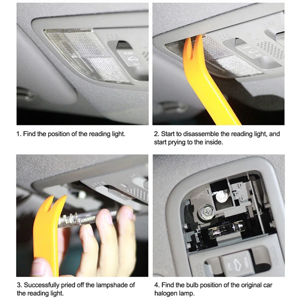 10Pcs Car LED Interior Reading Light 160LM 6000K Auto Room Ceiling Dome Lamp - 31mm - 5