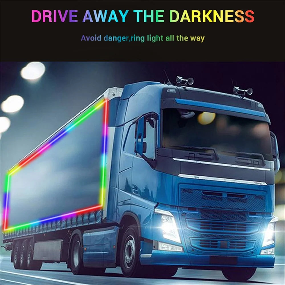 1.5m Truck LED Strip 24V Van Exterior Decoration DRL Running Lamp for Car RGB Ambient Light Bar - 4
