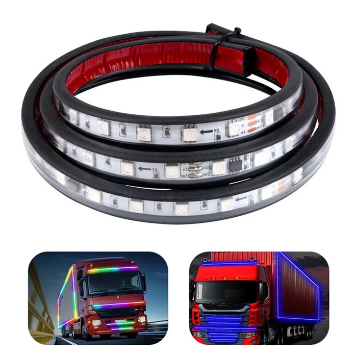 2.4m 24V Van DRL Running Lamp Truck Exterior Decoration LED Strip for Car RGB Ambient Light Bar - 1