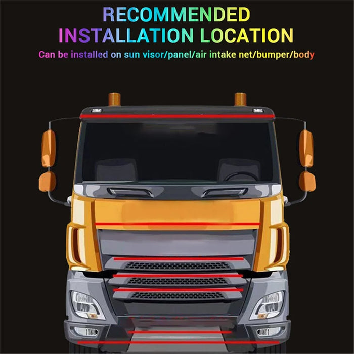 2.4m 24V Van DRL Running Lamp Truck Exterior Decoration LED Strip for Car RGB Ambient Light Bar - 6