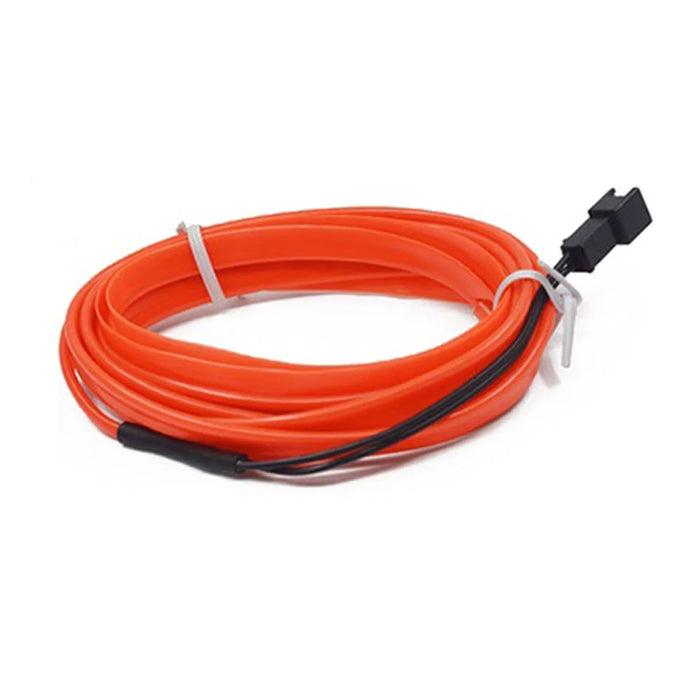 5m USB Car Interior EL Strip Light for Car Decoration Ambient Light Glowing Rope Lights with Driver - Orange - 2