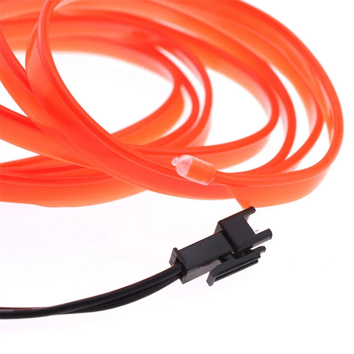5m Cigarette Lighter EL Strip Light for Car Decoration Ambient Lights Glowing Rope Light with Driver - Orange - 5