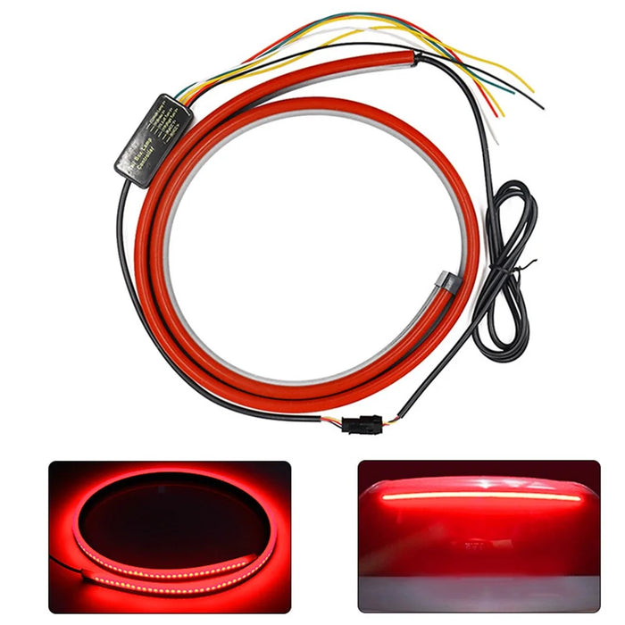 90cm PVC High Mount Car Brake Light Strip Rear Glass Decorative LED Lamp Flashing Warning Light - 1