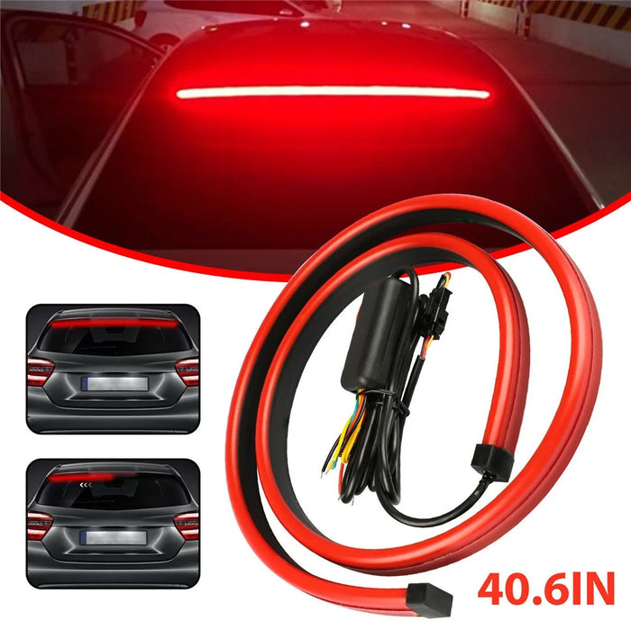 90cm PVC High Mount Car Brake Light Strip Rear Glass Decorative LED Lamp Flashing Warning Light - 3