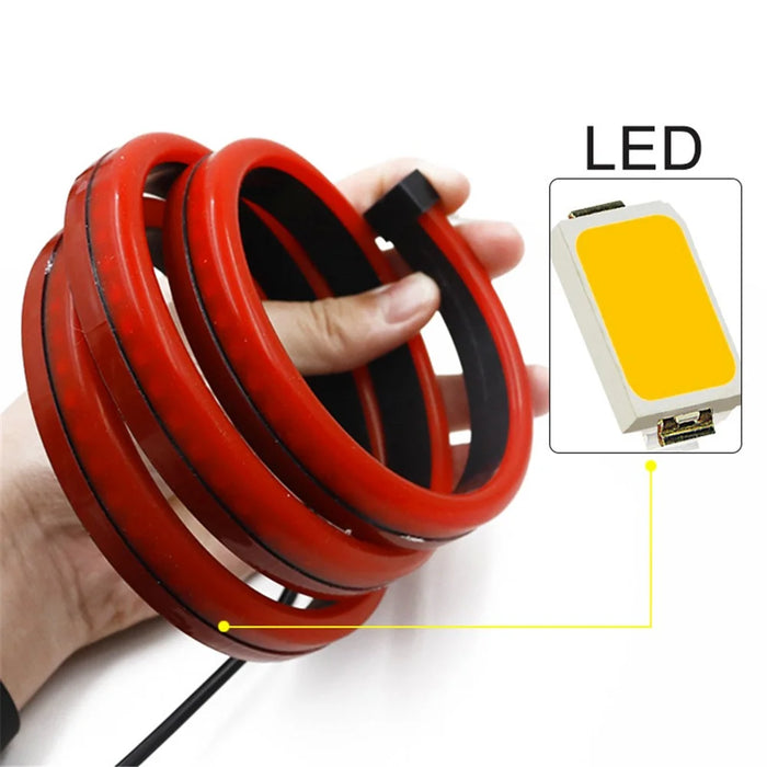 90cm PVC High Mount Car Brake Light Strip Rear Glass Decorative LED Lamp Flashing Warning Light - 4