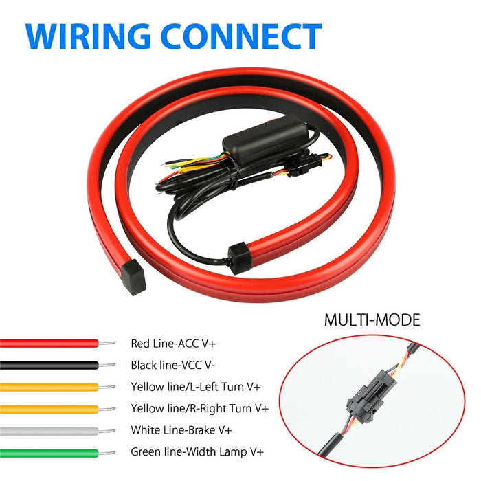 90cm PVC High Mount Car Brake Light Strip Rear Glass Decorative LED Lamp Flashing Warning Light - 5