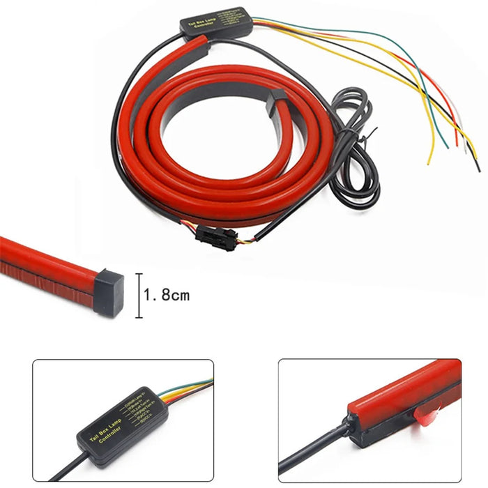 90cm PVC High Mount Car Brake Light Strip Rear Glass Decorative LED Lamp Flashing Warning Light - 7