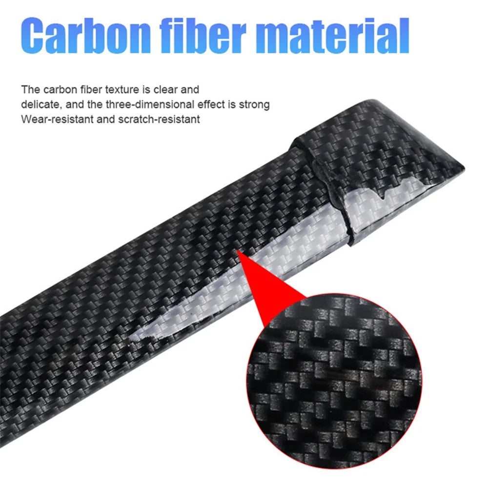 Carbon Fiber PVC Car Rear Spoiler Tailgate LED Light Bar Running Turn Signal Brake Taillight Strip - 6
