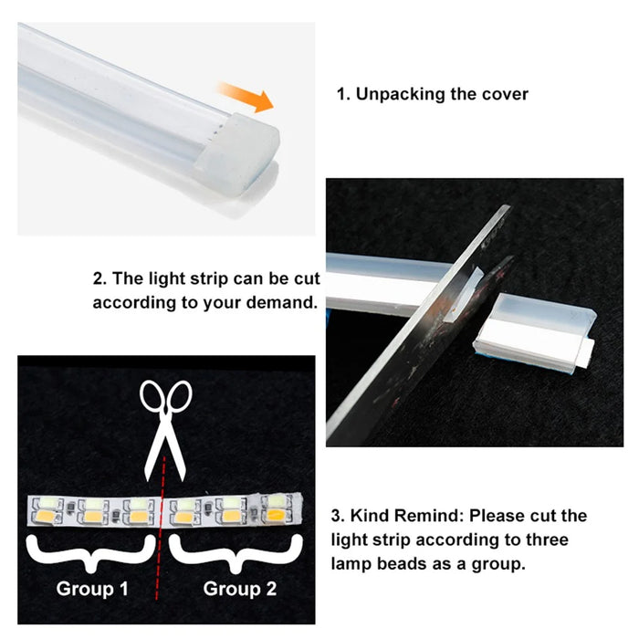 2Pcs 60cm Cuttable 12V Car DRL Flexible LED Strip Daytime Running Light Waterproof Turn Signal Light - White / Yellow - 7