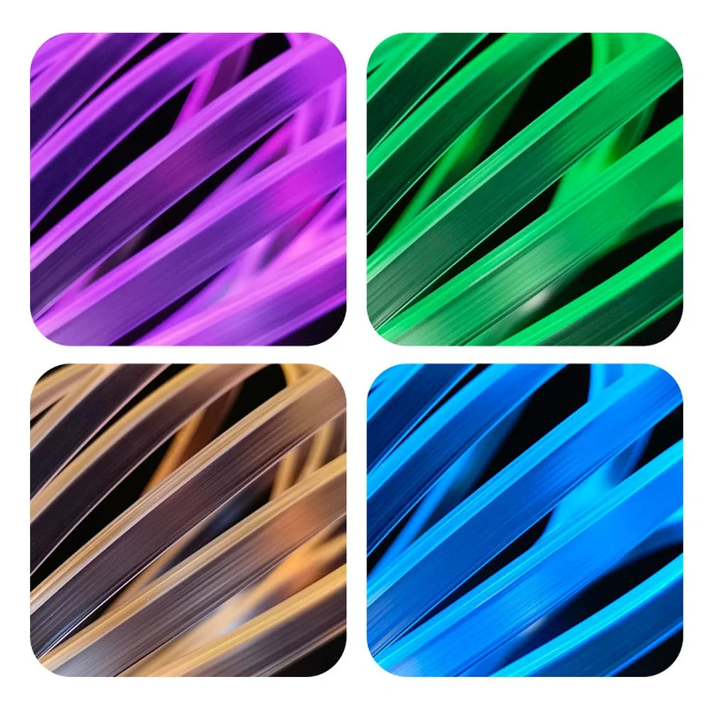 S5U 5m S-Series Multi-color RGB LED Strip Light Flexible Fiber Optic Car Interior USB Atmosphere Lamp - 5