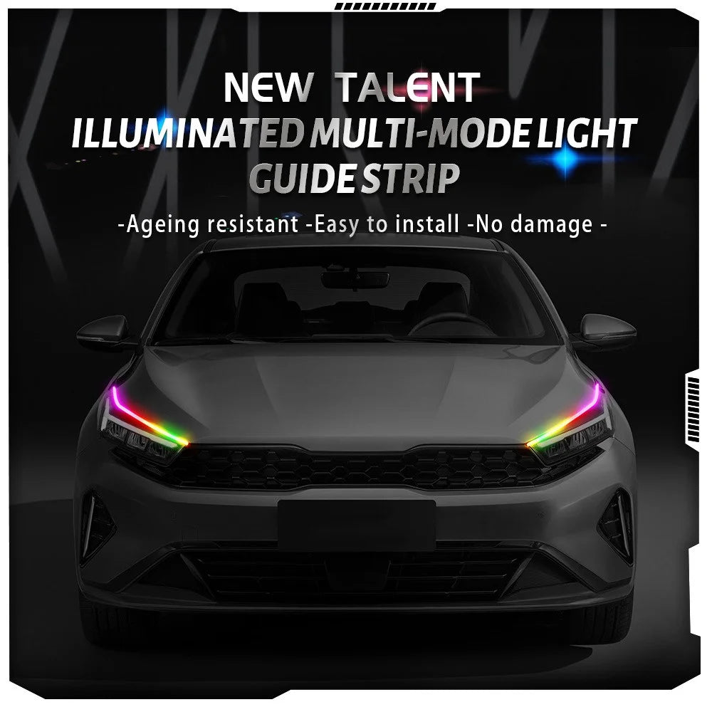 DR60 1-to-2 12V RF Car Driving Lights Bar APP Control LED Strip Lights Starter Scan Daytime Car Colorful Turn Signal - 3