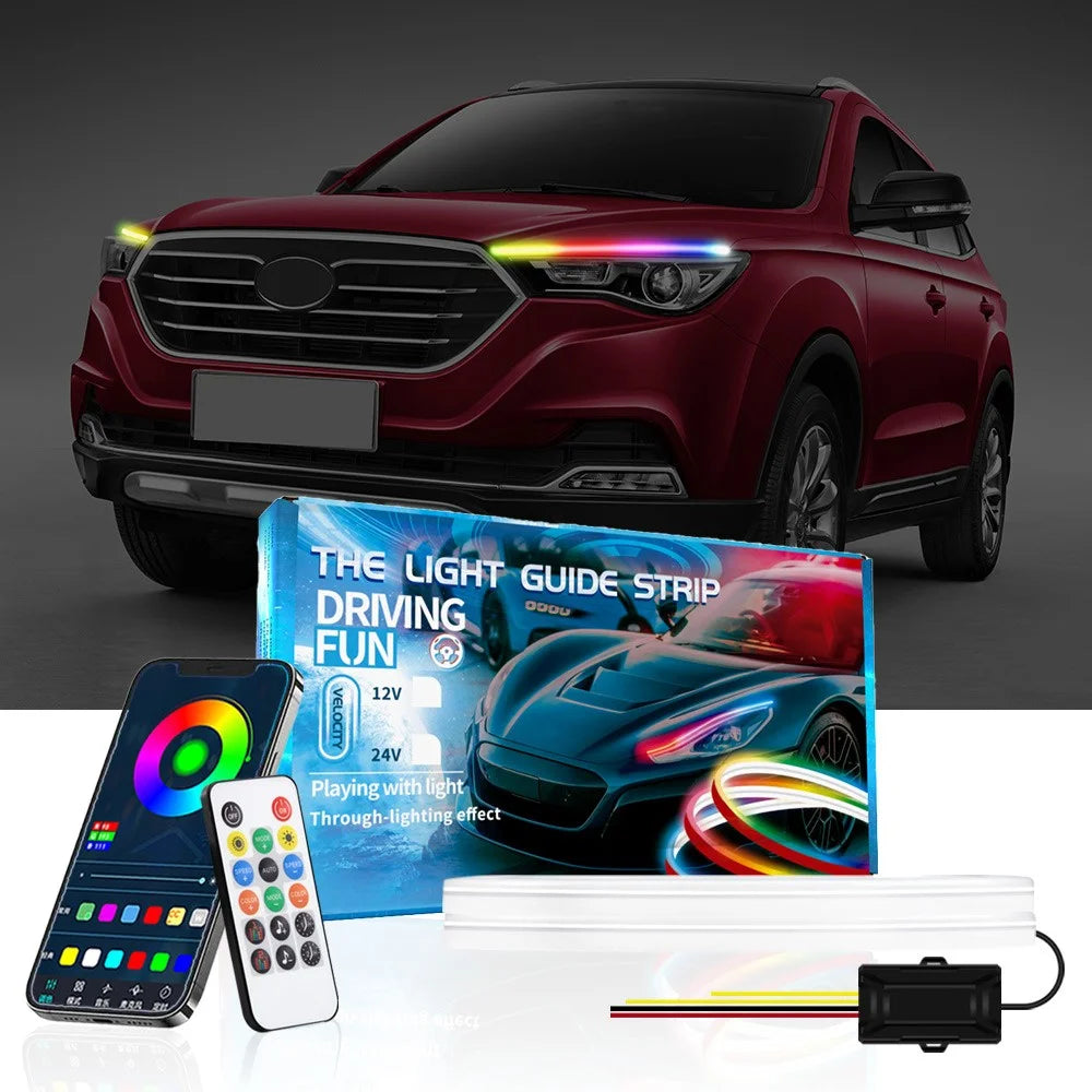 DR60 1-to-2 12V RF Car Driving Lights Bar APP Control LED Strip Lights Starter Scan Daytime Car Colorful Turn Signal - 6