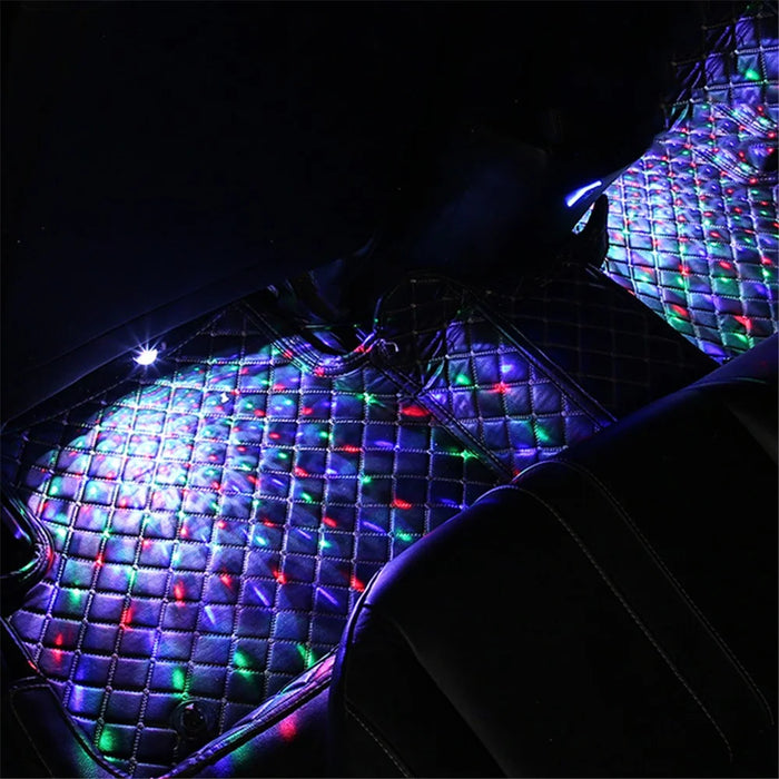 DX4U 4-LEDs USB Port Car Footwell Light Strip Sound-activated 8 Colors Atmosphere Light - 6