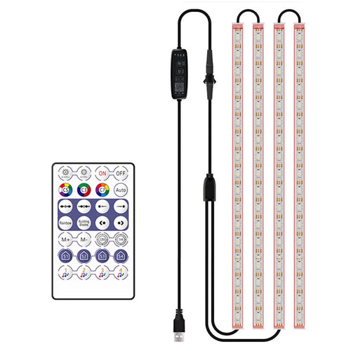 N2U-72 4Pcs Car 72LED Underglow Light Multi-color Bluetooth-compatible APP Control USB Car Decorative Lamp Underbody LED Strip Lights - 1