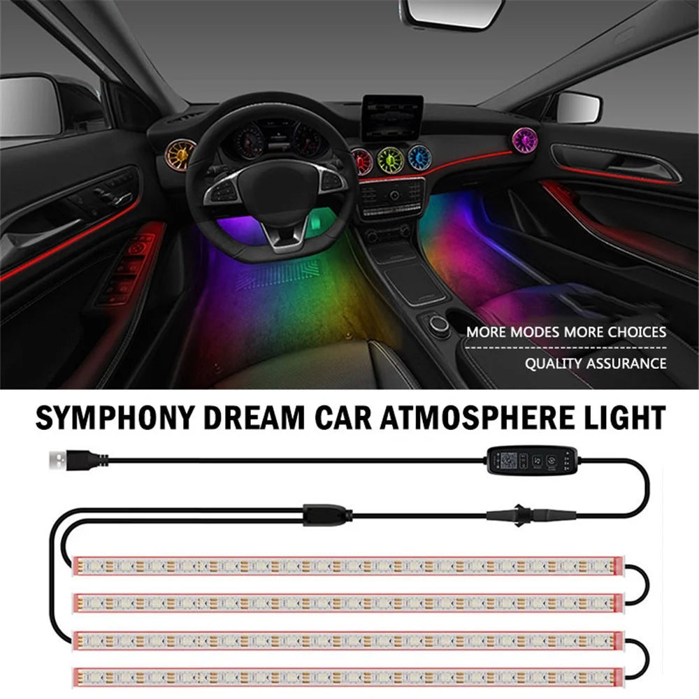 N1U-72 Car Underglow Lights Strip Waterproof Exterior Car Lights with APP Control, 12V 72LEDs Underbody Lights - 3