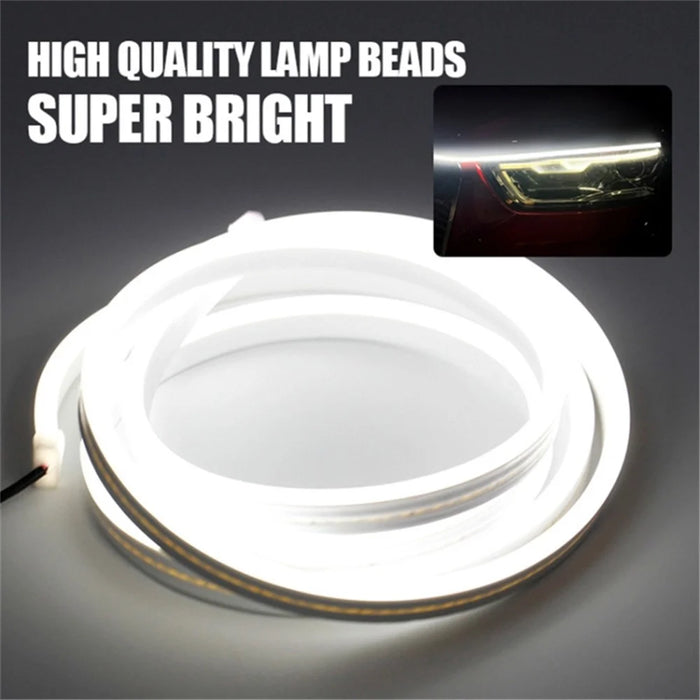 1.5m Car Hood PVC Silicone Waterproof DRL Light Strip Super Bright Flexible Decorative Light - Red - 2