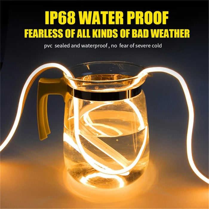 1.5m Car Hood PVC Silicone Waterproof DRL Light Strip Super Bright Flexible Decorative Light - Red - 4