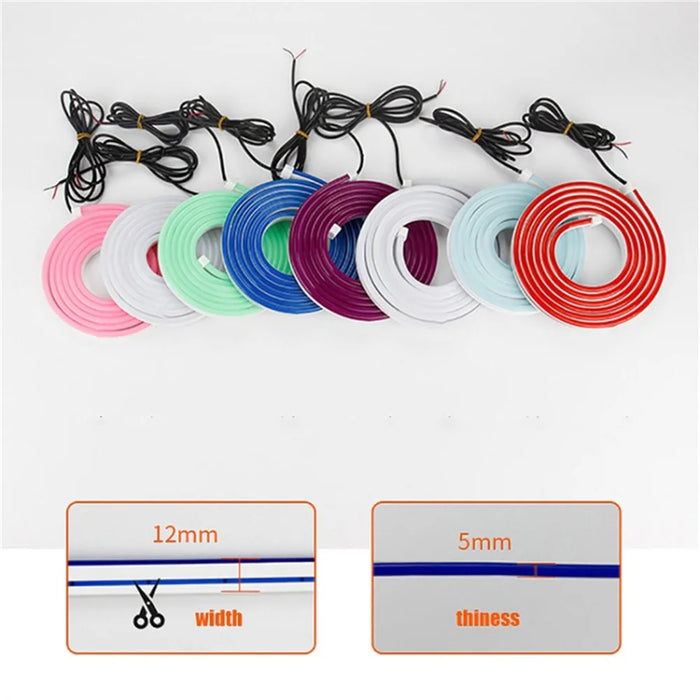 1.5m Car Hood PVC Silicone Waterproof DRL Light Strip Super Bright Flexible Decorative Light - Red - 7