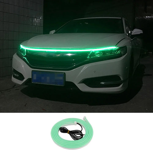 2m Car Hood Decorative DRL Light Strip PVC Silicone Flexible Waterproof Light Strip - Green - 1