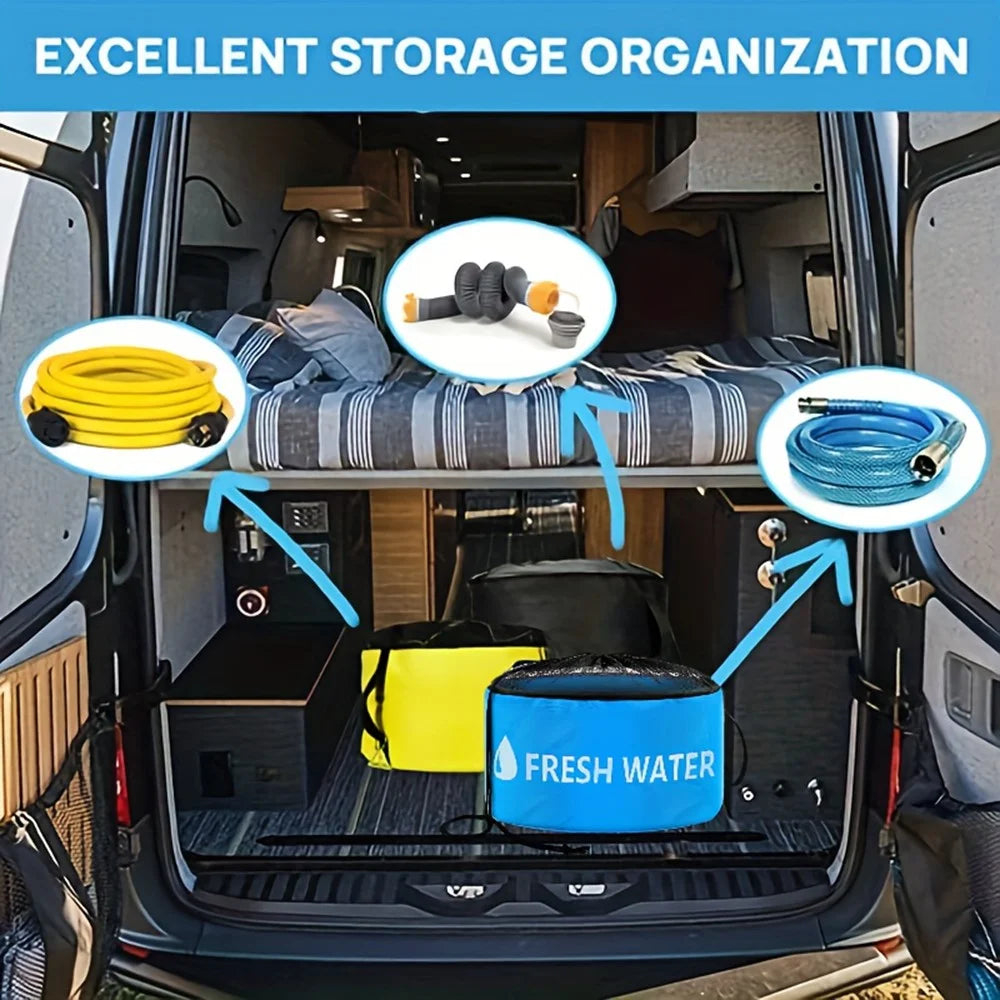 RV Water Hose Storage Bag Sewer Pipe Organizer 600D Oxford Cloth Wire Cable Storage Bag - Blue - 7