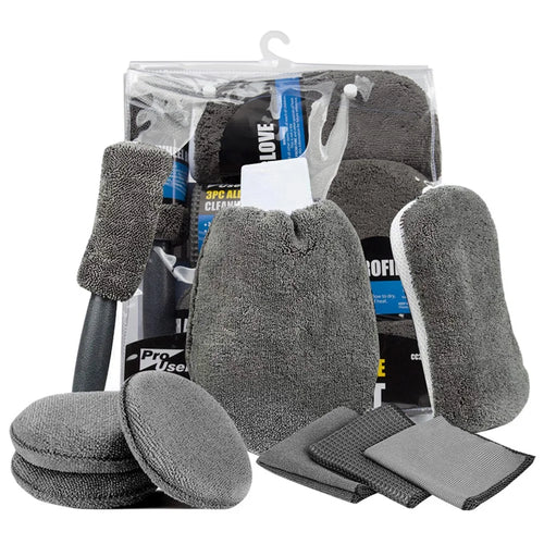 9Pcs / Set Car Cleaning Tools Sponge Microfiber Towel Brush Glove Car Washing Tools - 1