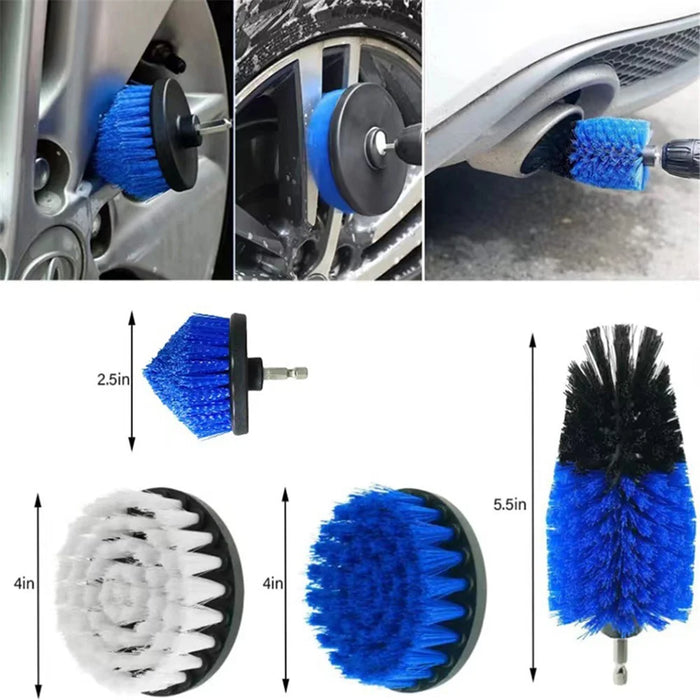 32Pcs / Set Car Cleaning Kit Car Interior Washing Tool Set Drill Brush Attachment Gifts for Cleaning Wheels, Interior, Exterior - 4