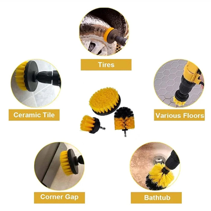 27Pcs / Set Car Cleaning Cloth Washing Mitten Electric Drill Brush Vehicle Detailing Brushes Scrub Pads Kit (Sponge Color Random) - 6