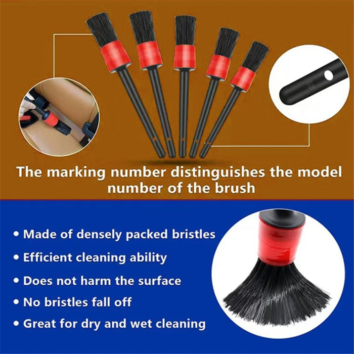 14Pcs / Set Car Cleaning Cloth Washing Mitten Duster Wheel Hub Brush Vehicle Detailing Brushes Kit - 2