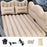 ZD-432 Car PVC Flocking Mattress Automatic Air Inflation Bed SUV Truck Straight Stripe Sleeping Mat with Detachable Side Baffle - Beige - 1