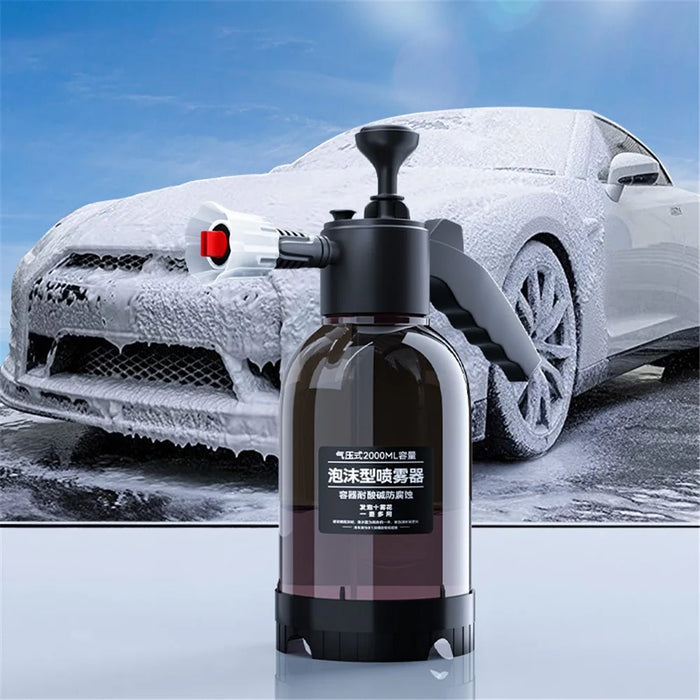 2L Foam Sprayer Car Wash Foam Watering Can Water Bottle Auto Cleaning Tool with Towel + Sponge - 2