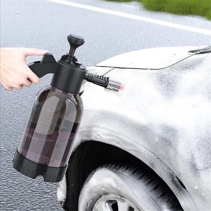 2L Foam Sprayer Car Wash Foam Watering Can Water Bottle Auto Cleaning Tool with Towel + Sponge - 4