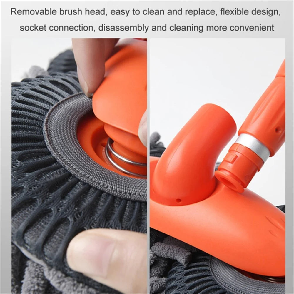 Dual Chenille Mop Head Telescopic Car Wash Mop 360 Degree Rotation Car Wash Brush - 6