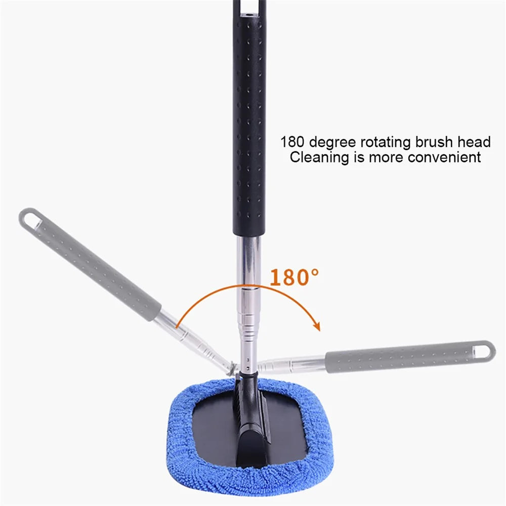 1297 3-in-1 Car Windshield Cleaning Wash Tool Interior Auto Glass Wiper with Extendable Handle Window Cleaner Brush - 4