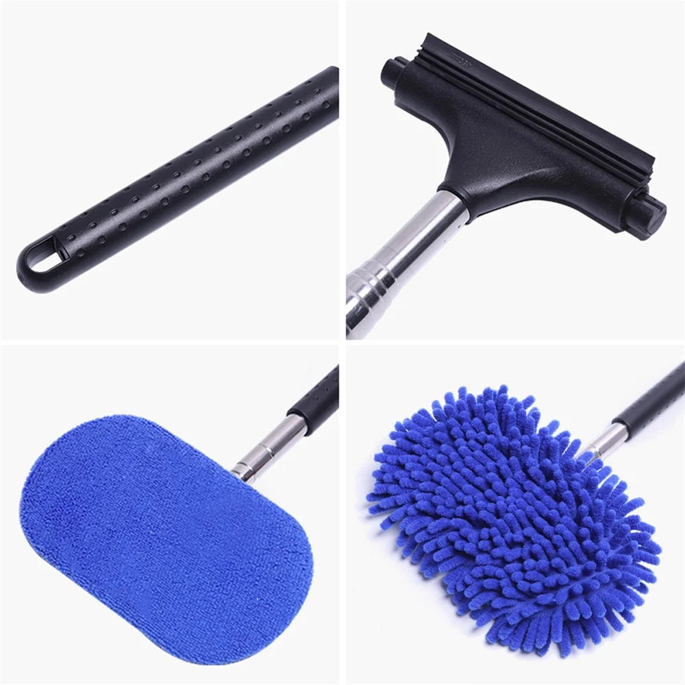 1297 3-in-1 Car Windshield Cleaning Wash Tool Interior Auto Glass Wiper with Extendable Handle Window Cleaner Brush - 5