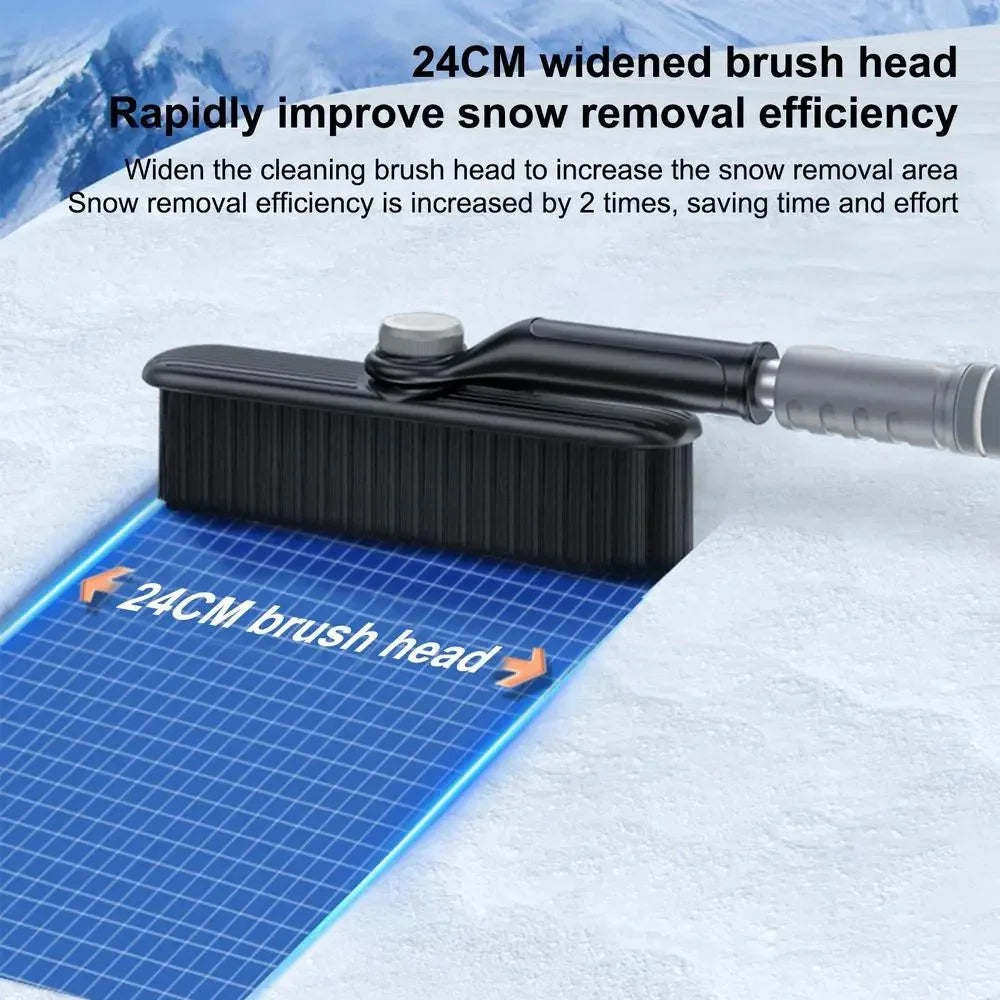 9742 Detachable 3-in-1 Snow Brush Ice Shovel Telescopic Rod Snow Removal Tool Set for Car Windscreen - Grey - 4