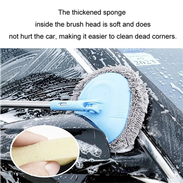 Telescopic Car Wash Brush Long Handle Wash Mop Chenille Car Cleaning Tool - 4