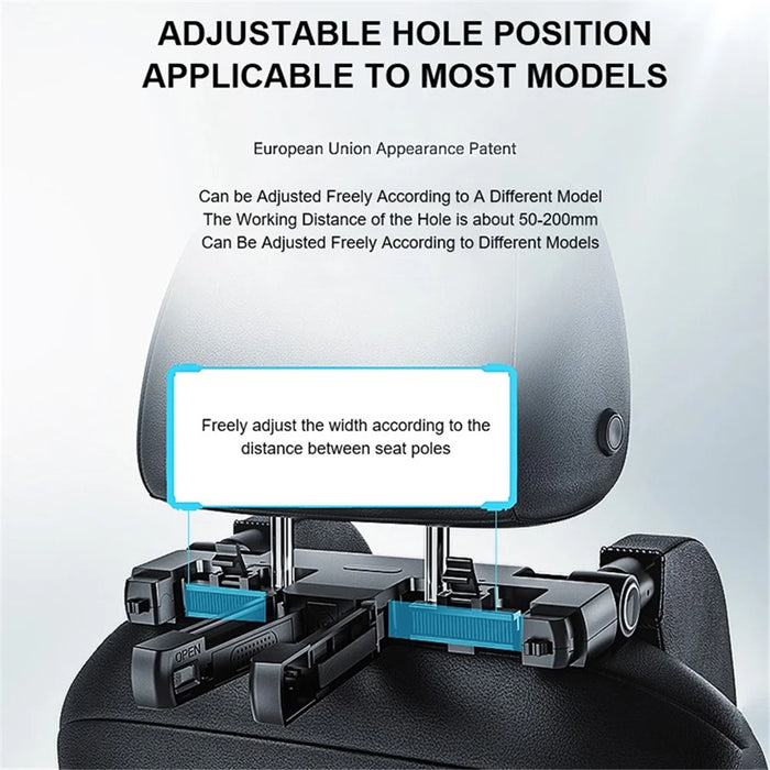 WAY TO GROW Memory Foam Car Headrest Pillow Sleeping Head and Neck Support with Phone Holder for Kids Adults Travel - Black - 5