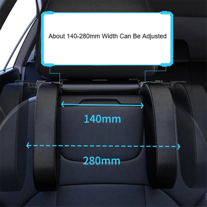 WAY TO GROW Memory Foam Car Headrest Pillow Sleeping Head and Neck Support with Phone Holder for Kids Adults Travel - Black - 7