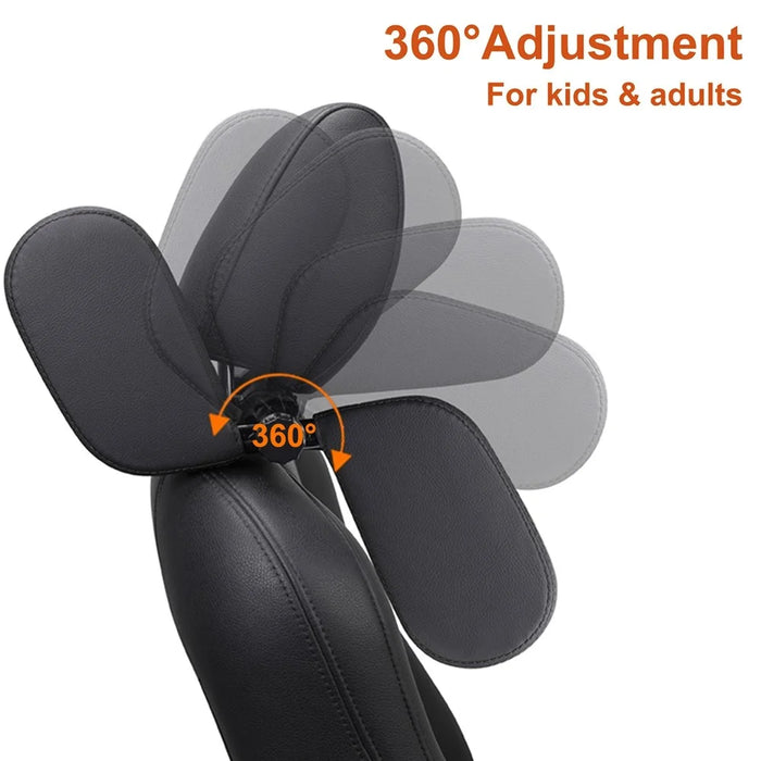Car Neck Headrest Pillow Cushion Car Seat Memory Foam Padding Sleep Side Head Cervical Spine Support - Black - 2
