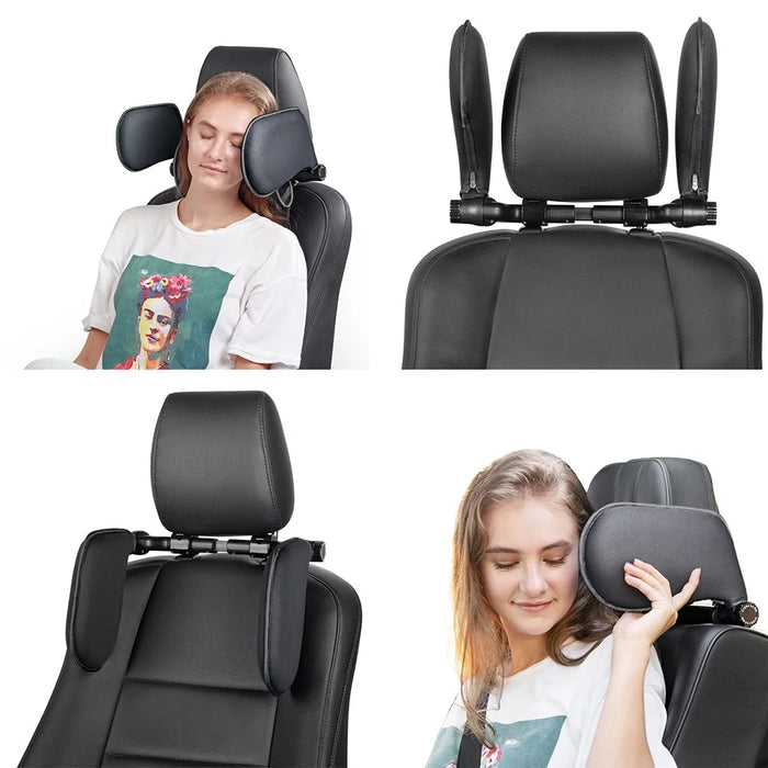 Car Neck Headrest Pillow Cushion Car Seat Memory Foam Padding Sleep Side Head Cervical Spine Support - Black - 4