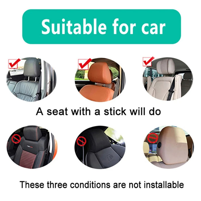 Car Neck Headrest Pillow Cushion Car Seat Memory Foam Padding Sleep Side Head Cervical Spine Support - Black - 6